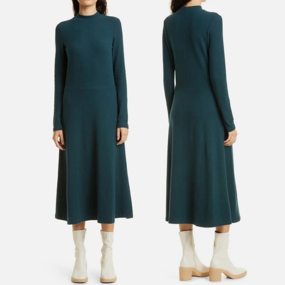 Vince Dresses & Skirts - VINCE Mock Neck Long Sleeve A-Line Dress Size Large